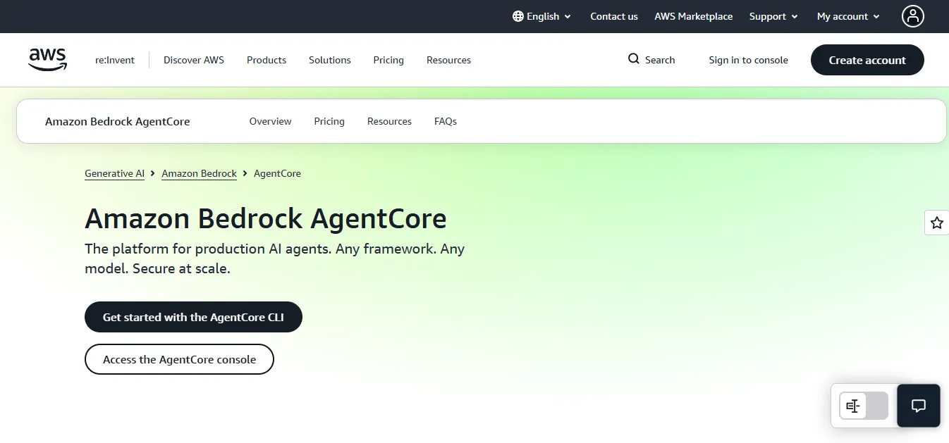 AWS Bedrock AgentCore for deploying MCP servers inside an AWS landing zone