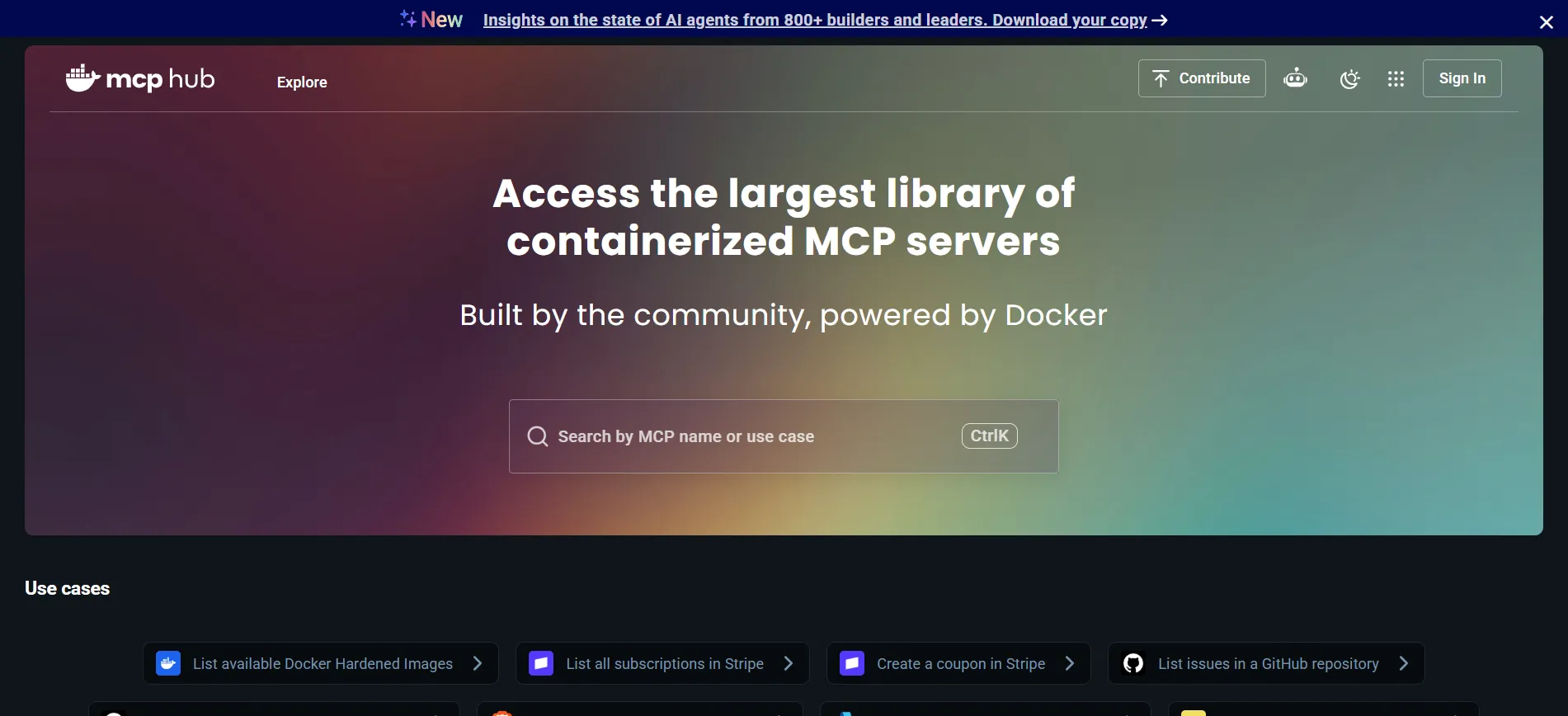Docker MCP Gateway catalog of containerized MCP servers