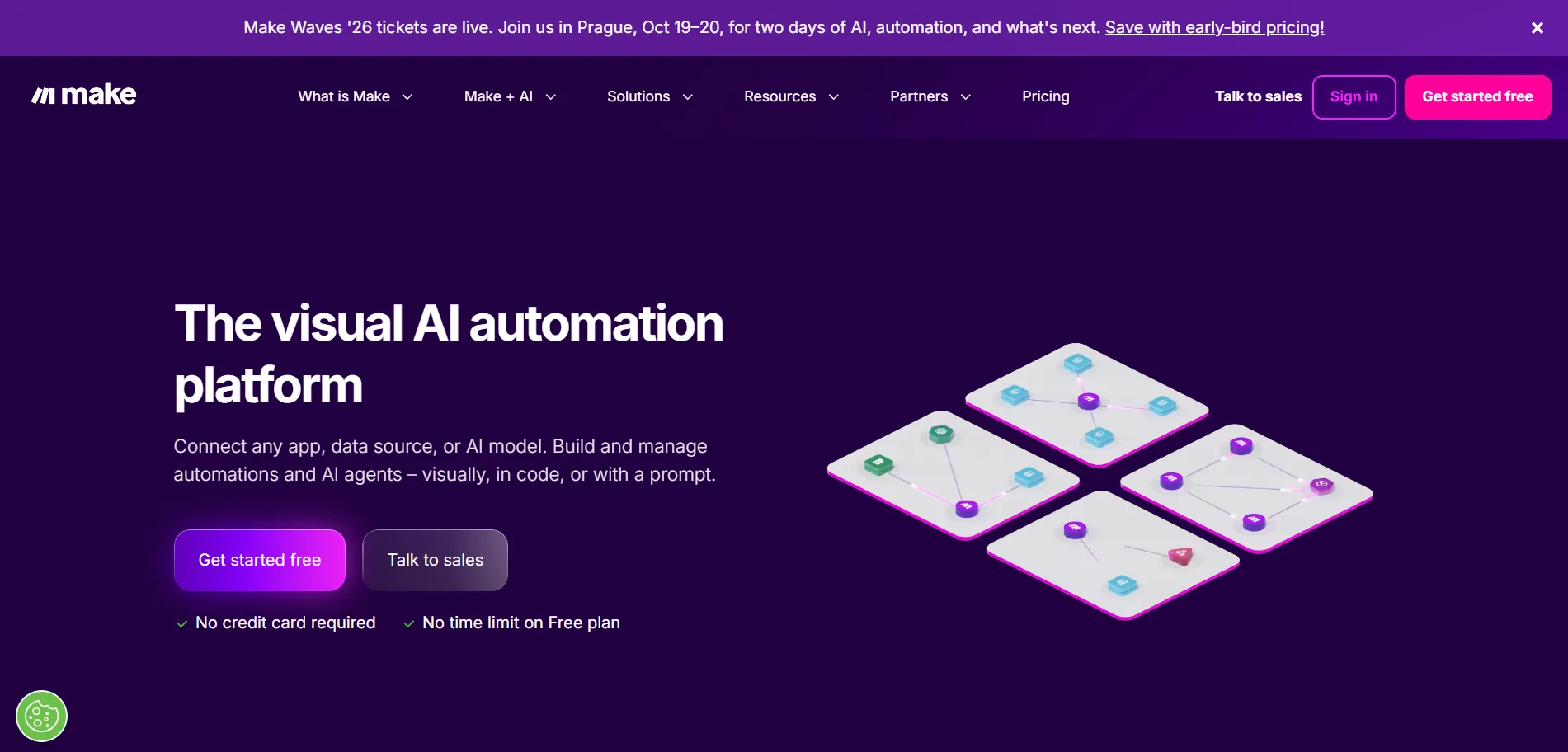 Make homepage — the visual AI automation platform