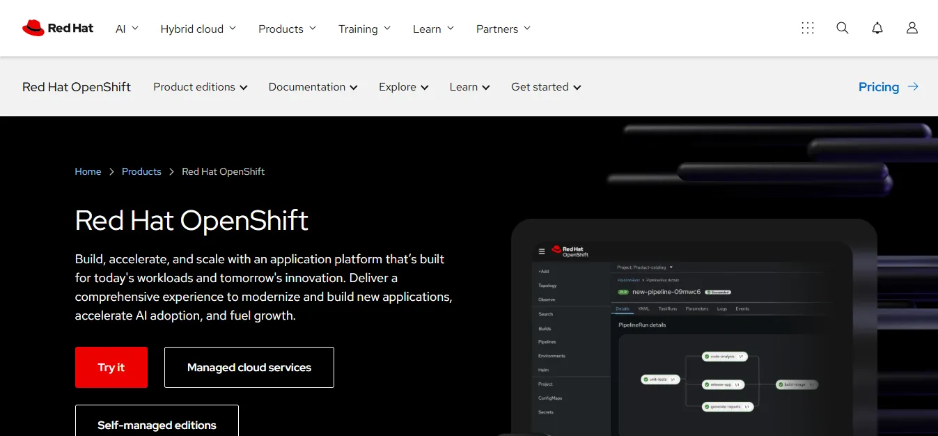 Red Hat OpenShift enterprise Kubernetes platform for MCP server deployment