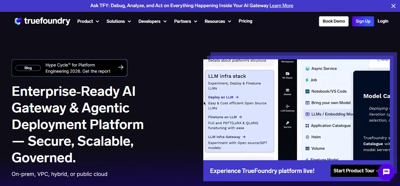 TrueFoundry enterprise AI gateway for MCP deployment alongside model serving