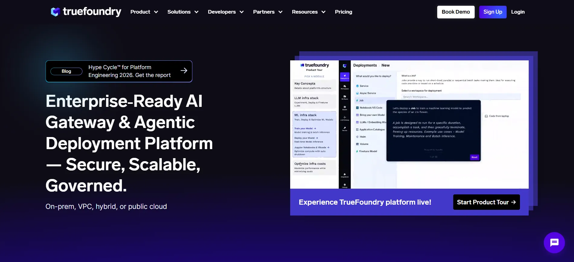 TrueFoundry enterprise AI gateway and agentic deployment platform